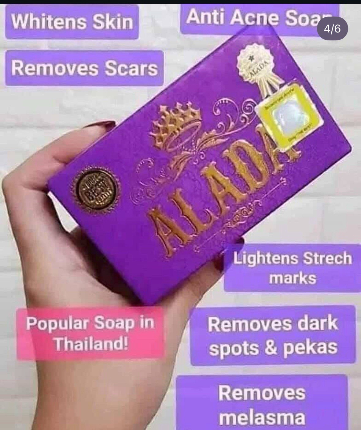 ALADA Whitening Soap Naturally Brightening Natural Extract Face Body 160G