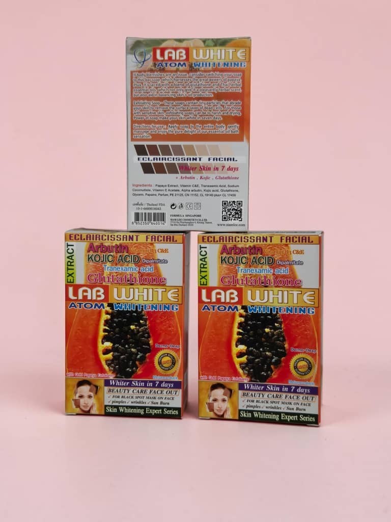 X3 Lab White (Papaya Extract) Face & Body Soap 3pieces Exp 2031