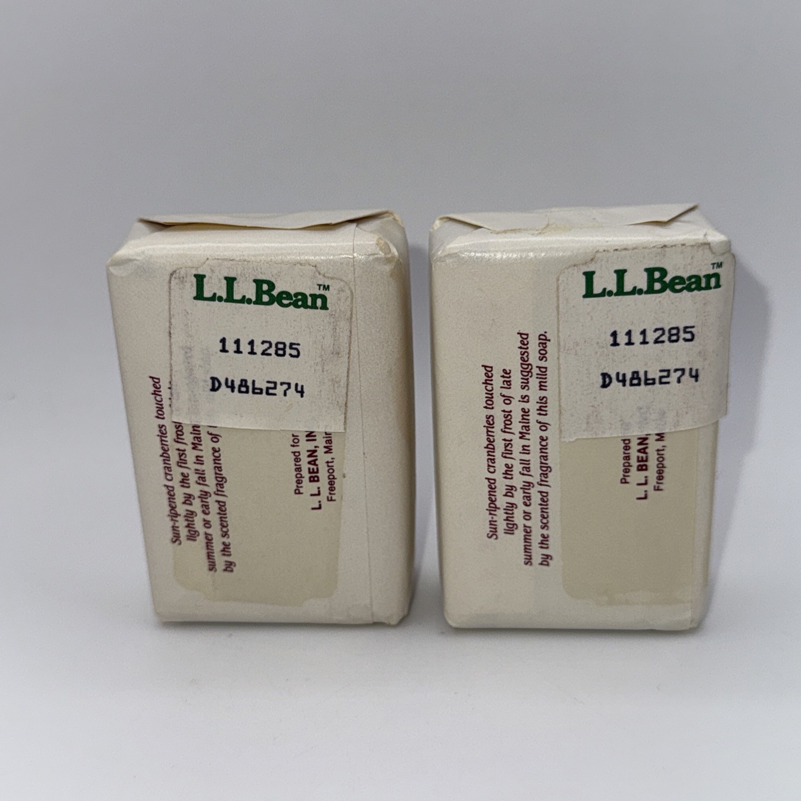 2 bars L.L. Bean LL Cranberry Bar Soap 3oz
