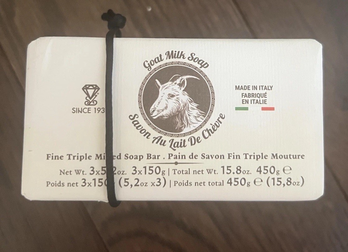 ZENI FINE TRIPLE MILLED SOAP BAR 5.3OZ EACH ITALY- Goat Milk (3 Bars)