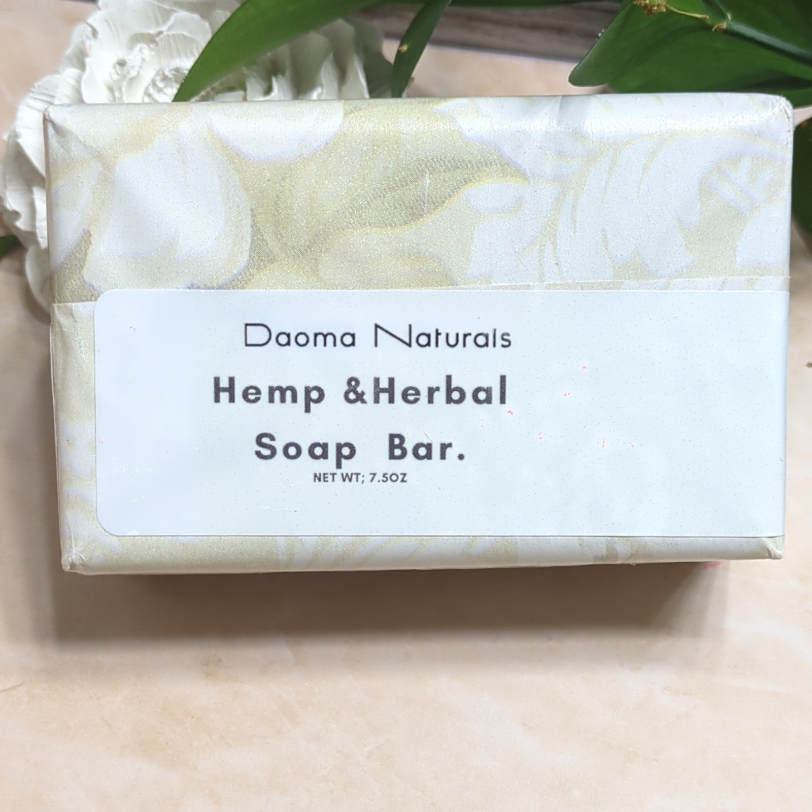 Daoma Naturals Hemp & Herbal Soap Bar 7.5 oz Beige White Body Unisex