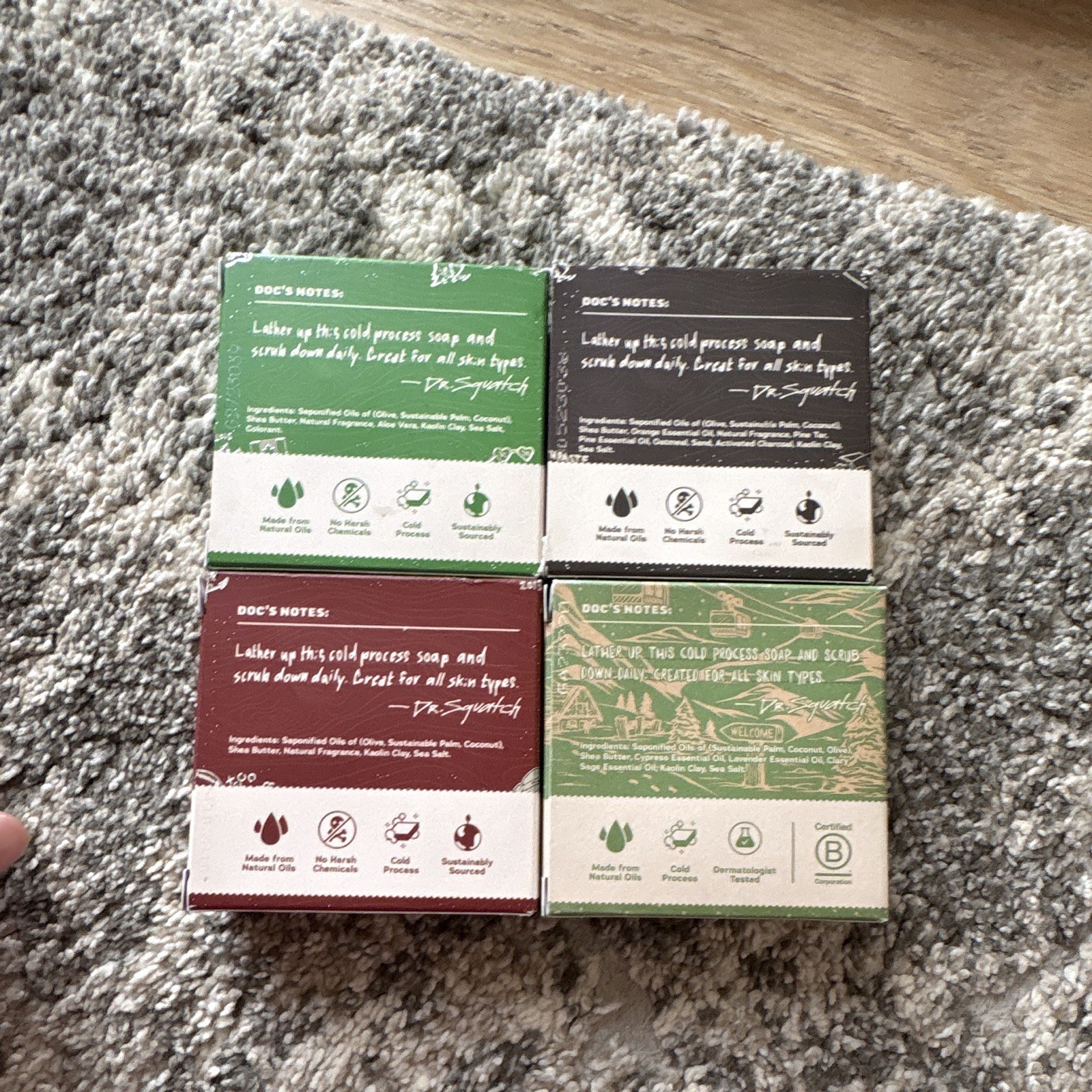 Dr. Squatch Limited Edition All Natural 4-Bar Soap Bundle 5oz Pine Tar + More