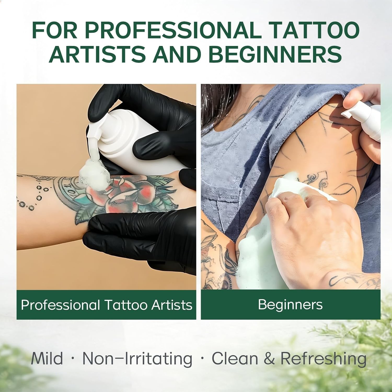 Green Soap Tattoo 4OZ – Concentrated Tattoo Soap with Foaming Bottle 120ml, W…