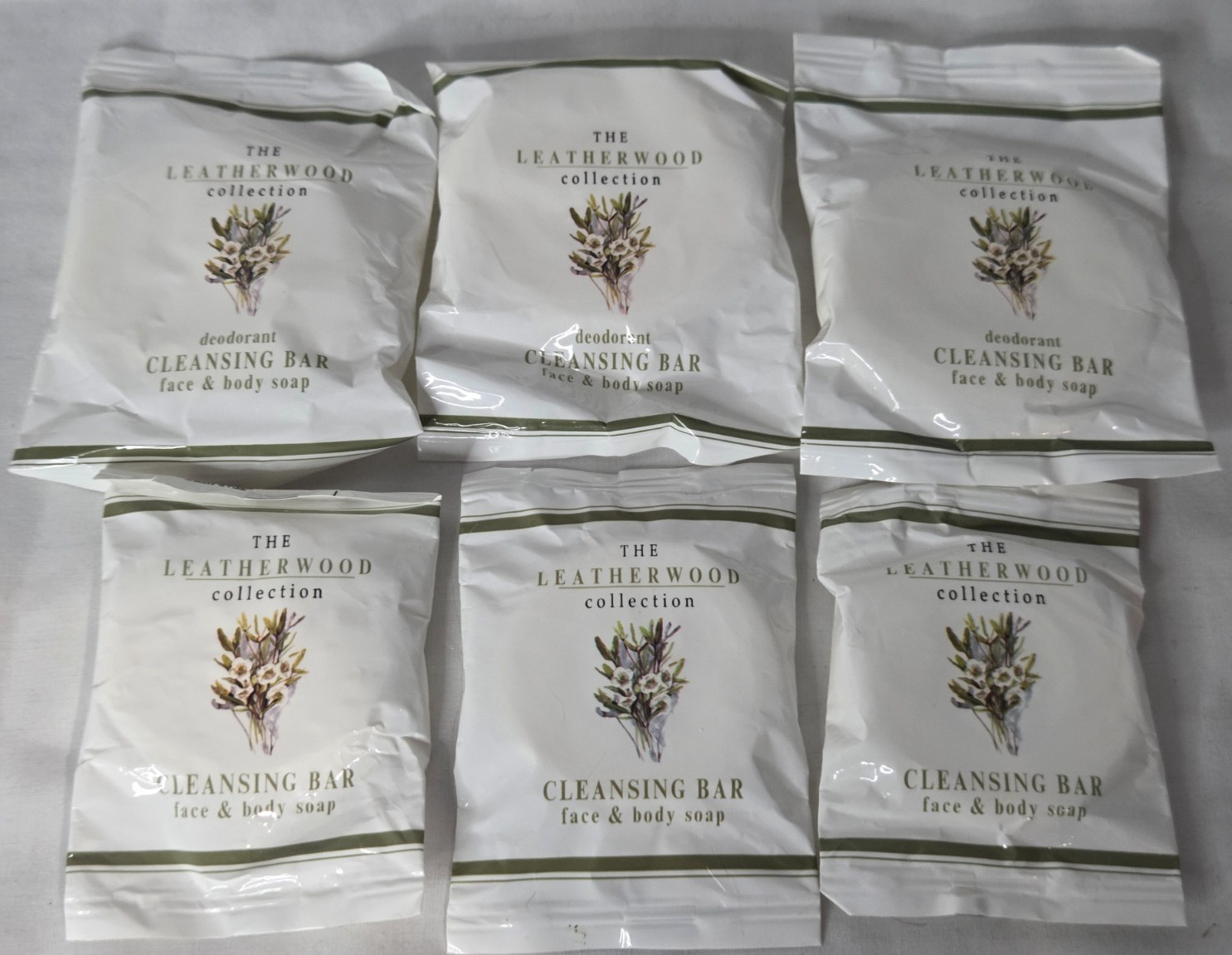Lot of 6 The Leatherwood Collection Hotel Guest Size Cleansing Bar Soap New