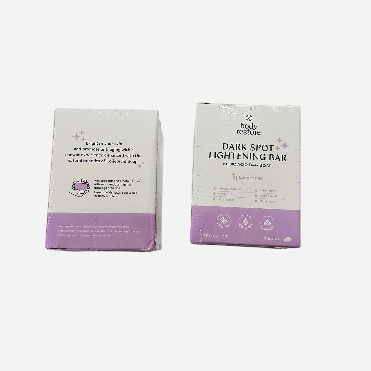 Body Restore Dark Spot Lightening Bar Soap lavender scent 2-Pack New Sealed Box