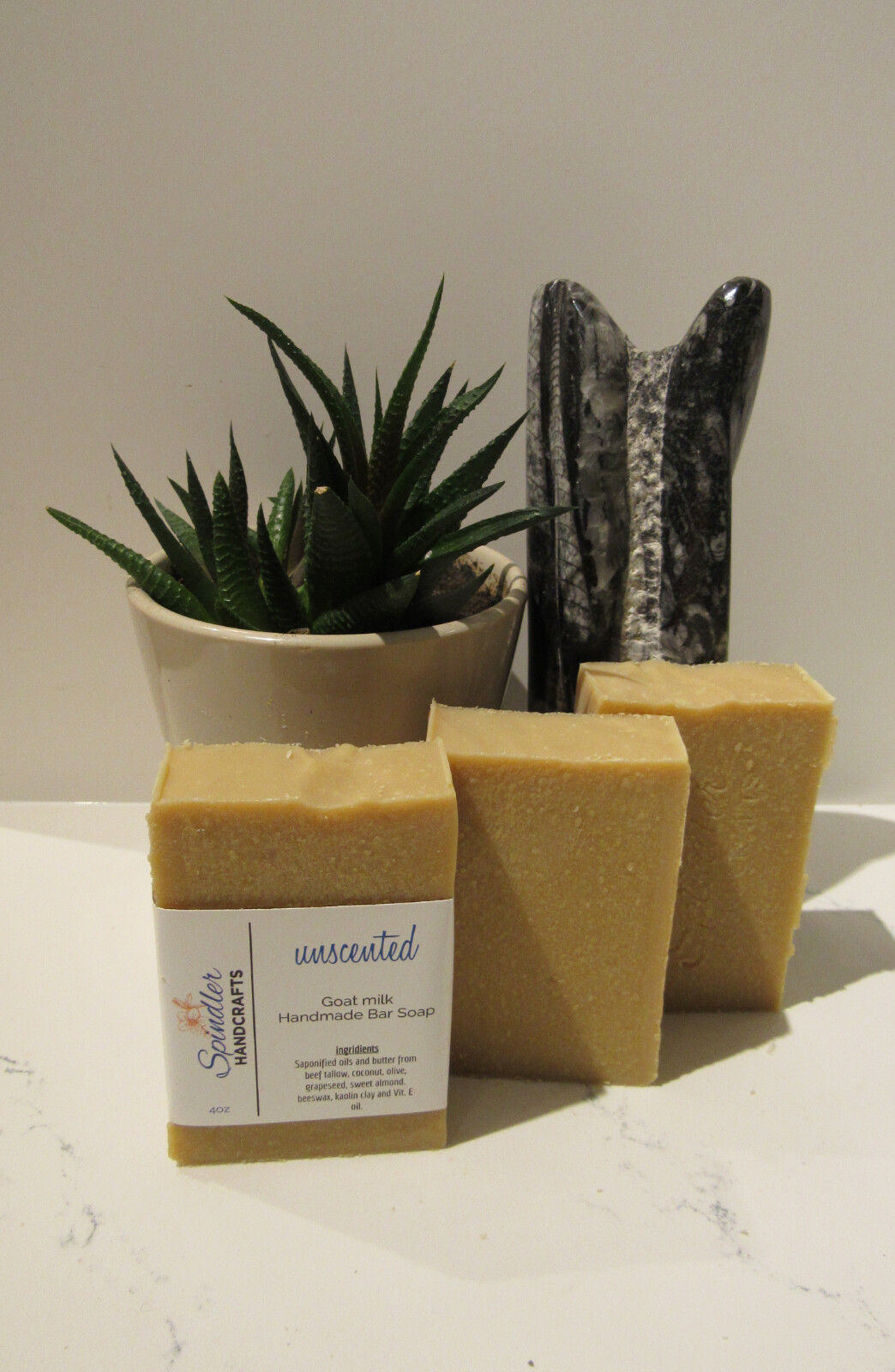 UNSCENTED – Moisturizing Beef Tallow Handmade – Goat Milk Bar Soap, wt. 4oz