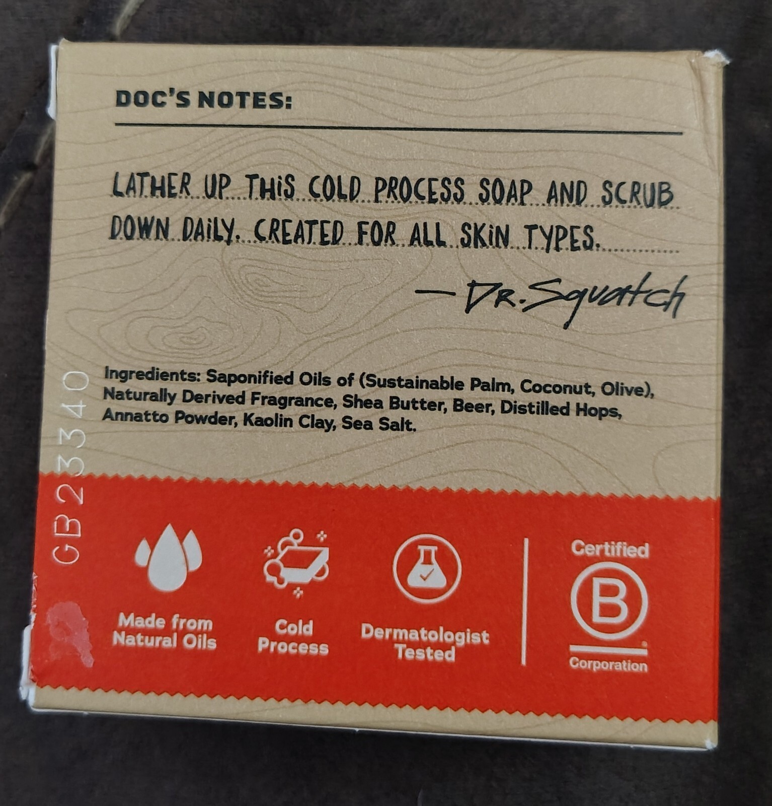 Dr. Squatch Grapefruit IPA Men’s Natural Soap 5 oz Bar Beer & Hops Made In USA