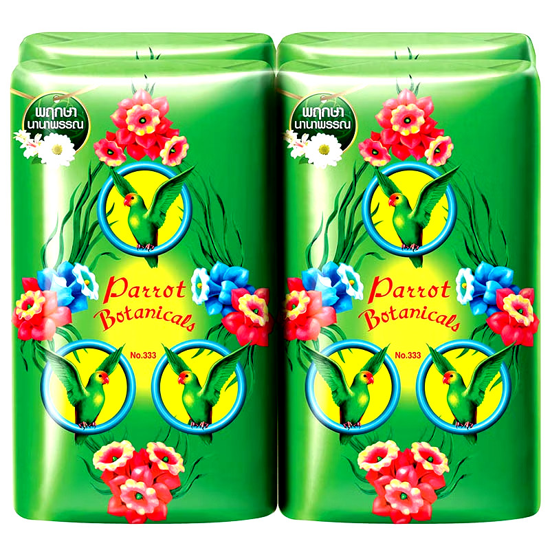 Thai Herbal Parrot Bar Soap Unique Botanical Scent Bath Body 70 g 12 bar.