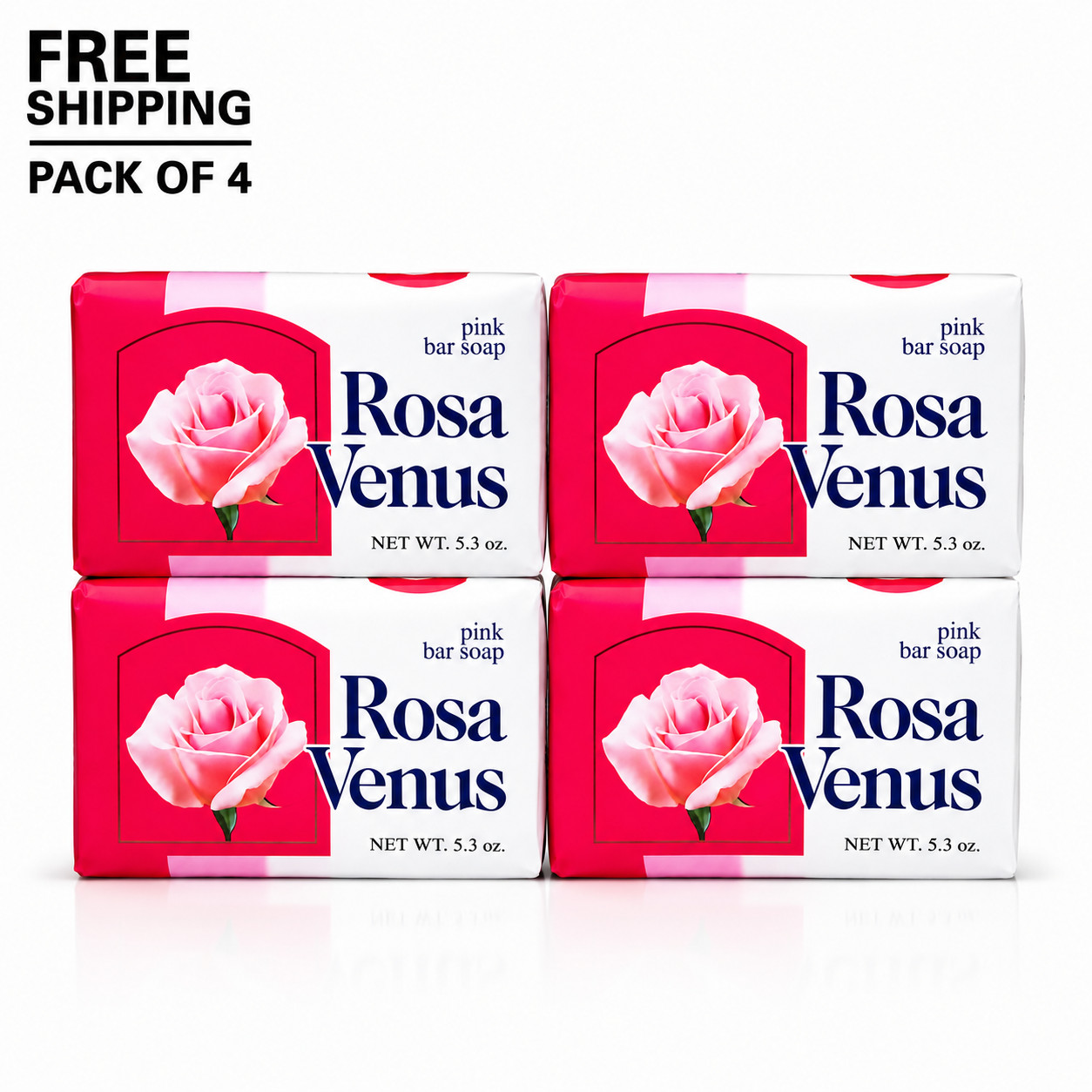 4 Pack Rosa Venus Pink Soap Bars 3.5 oz Classic Fresh Scent