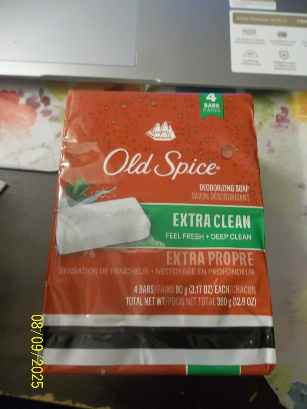 OLD SPICE~DEODORIZING~BAR SOAP~EXTRA CLEAN~FRESH & DEEP CLEAN~3.17 oz.~4 BARS~NE