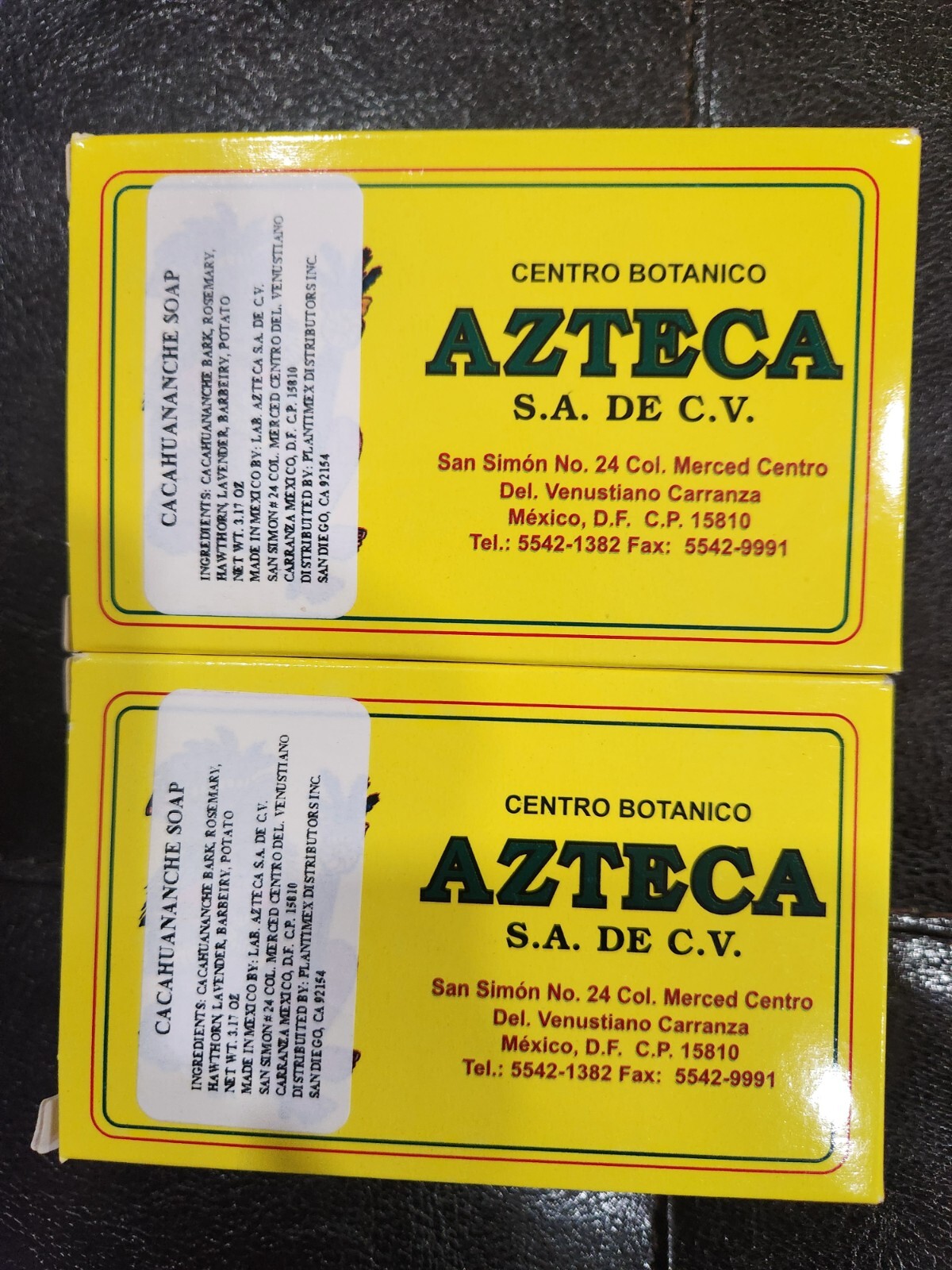 2 PACK CACAHUANANCHE SOAP 06/2028 CENTRO BOTANICO AZTECA MADE IMEXICO PLANTIMEX