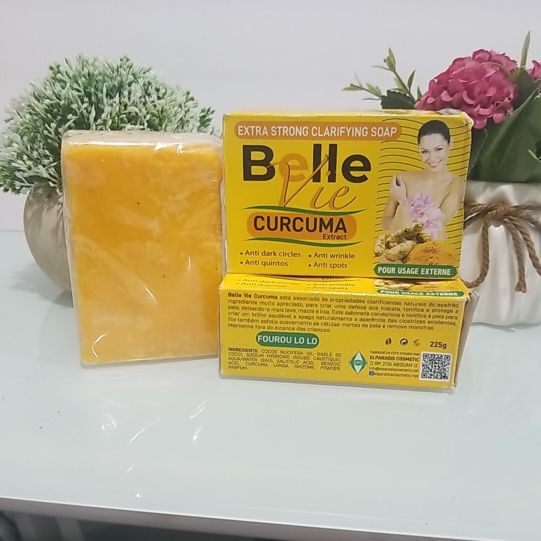 2X Belle Vie Rich Turmeric Soap. Curcuma Extract 225g 💯% AUTHENTIC