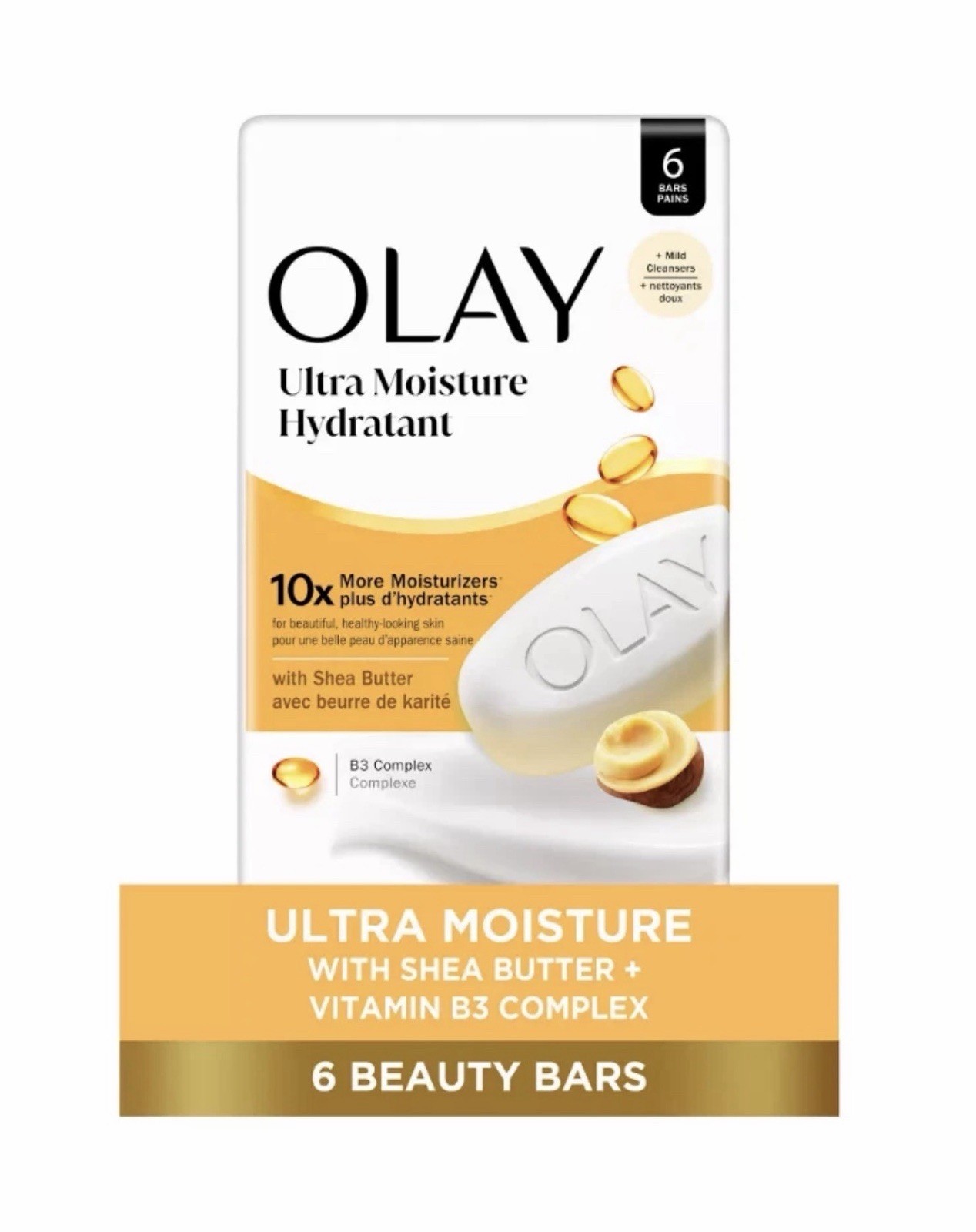 Olay Ultra Moisture Hydrant Shea Butter B3 Complex Beauty Bar Soaps 3.17oz 6pack