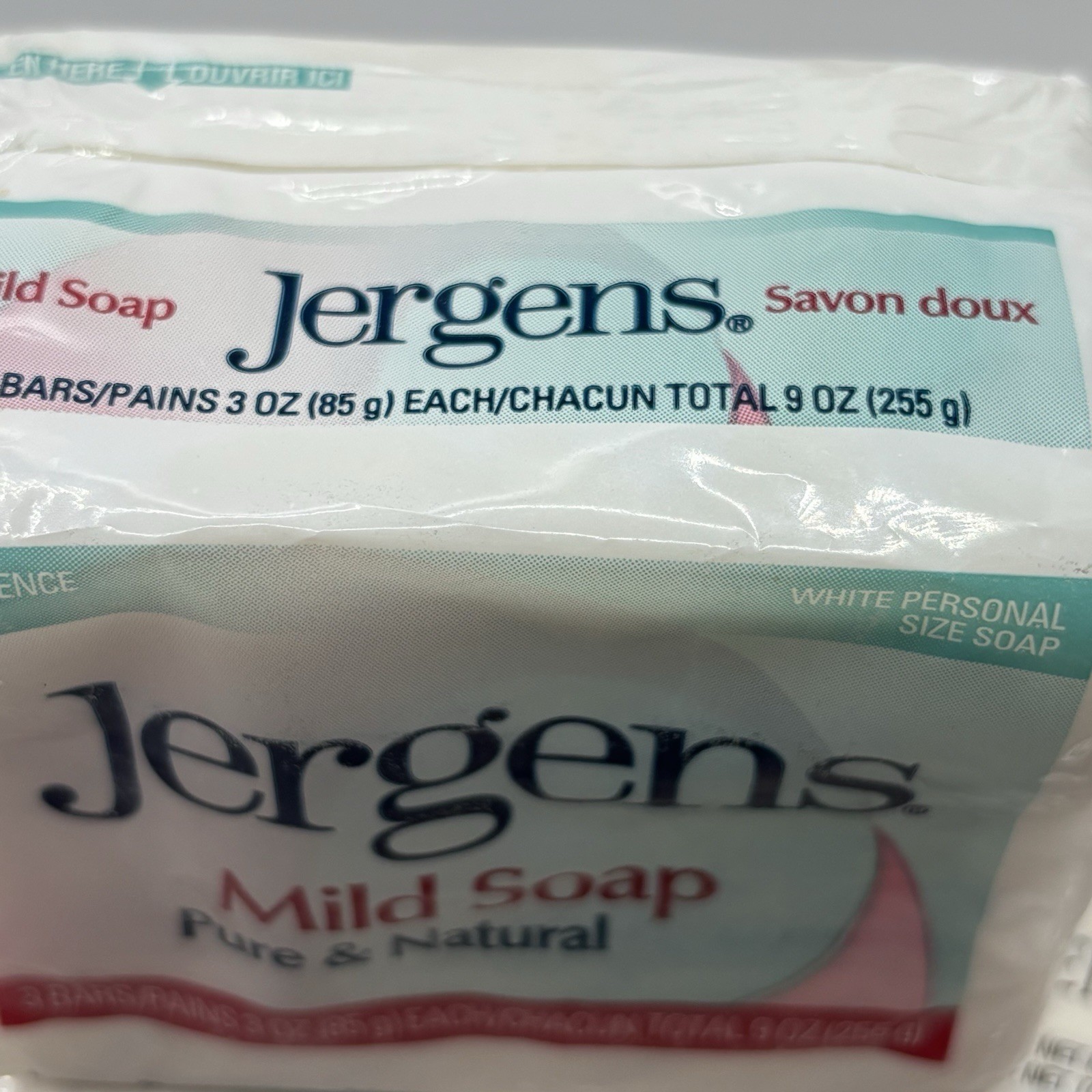 3 Jergens Mild Soap -3 0z Bars Sealed Brand New In Package 9 Bars Total
