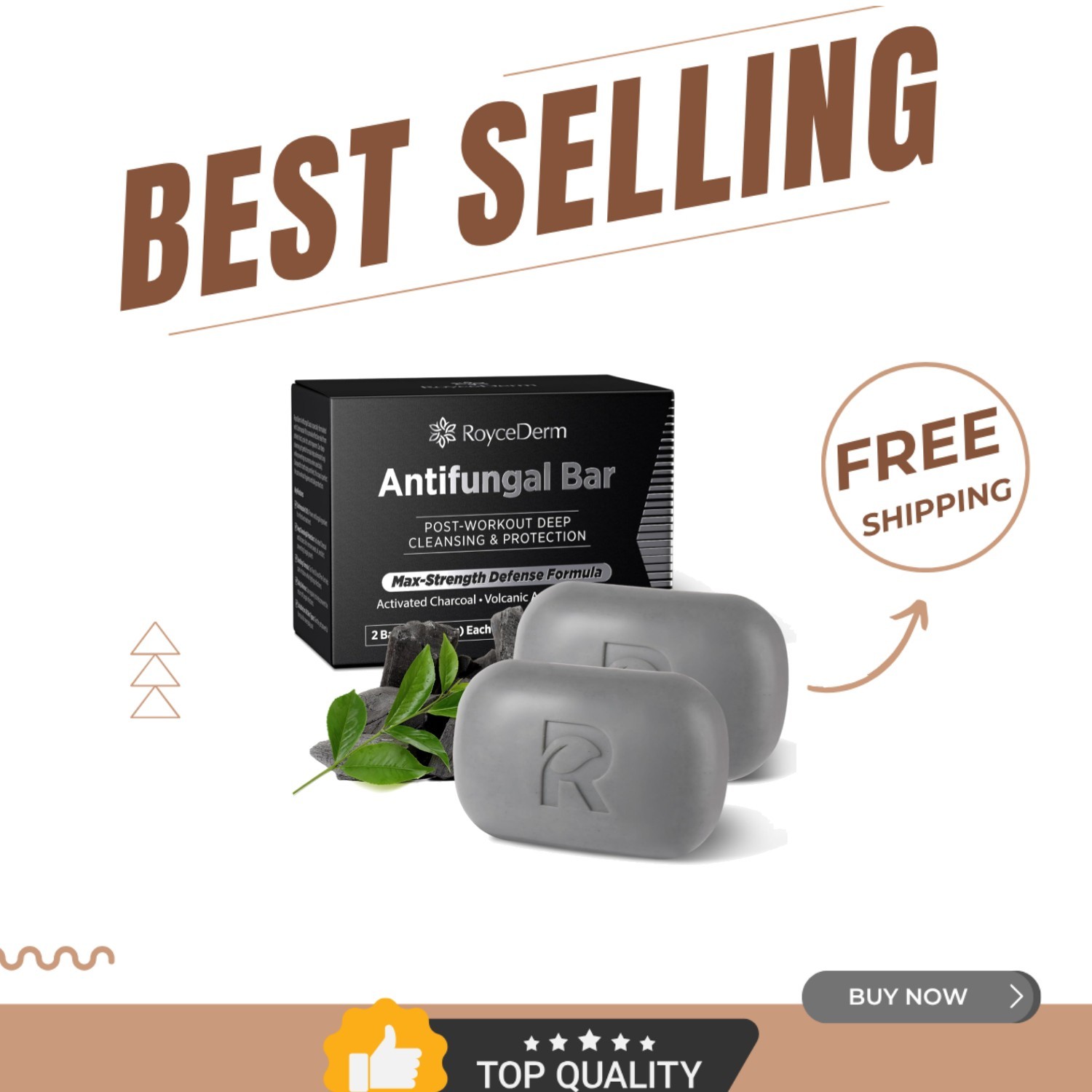 Refresh and Protect: Antifungal Soap Bars with Charcoal & Tea Tree Oil – 2 Pack