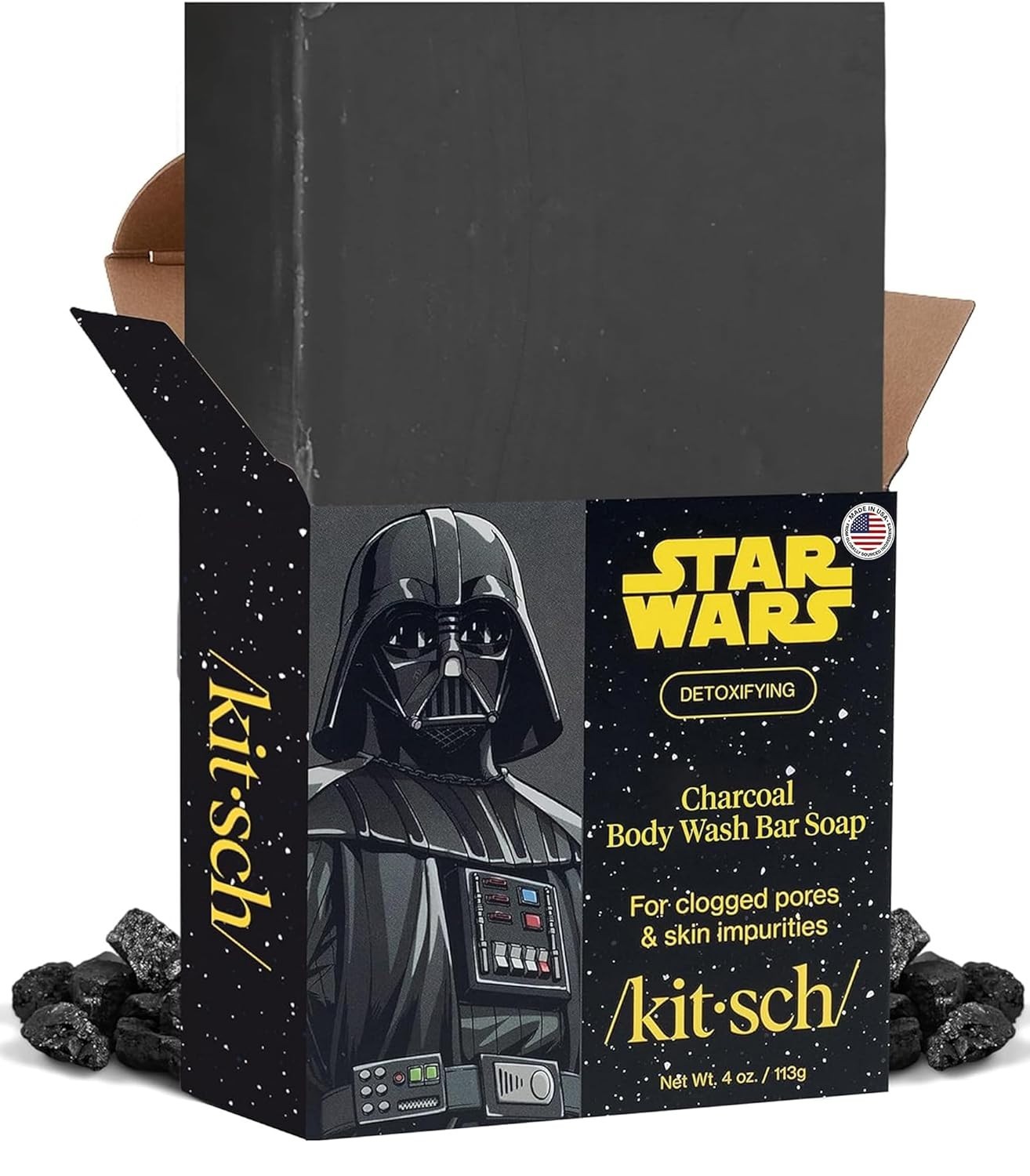 Charcoal Soap Body Wash Bar x Star Wars Darth – Detoxifying Bar Soap w/Activa…