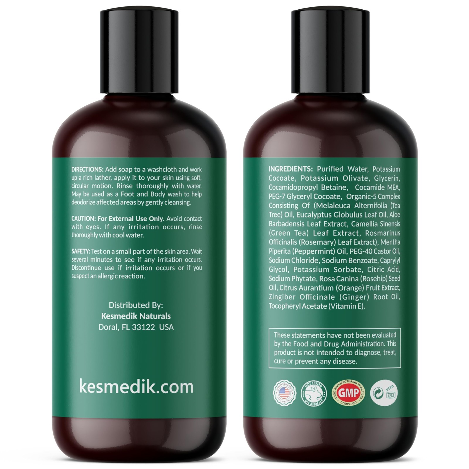 Tea Tree Oil Body Wash Soap with Peppermint for Feet & Body, Deep Cleansing, …