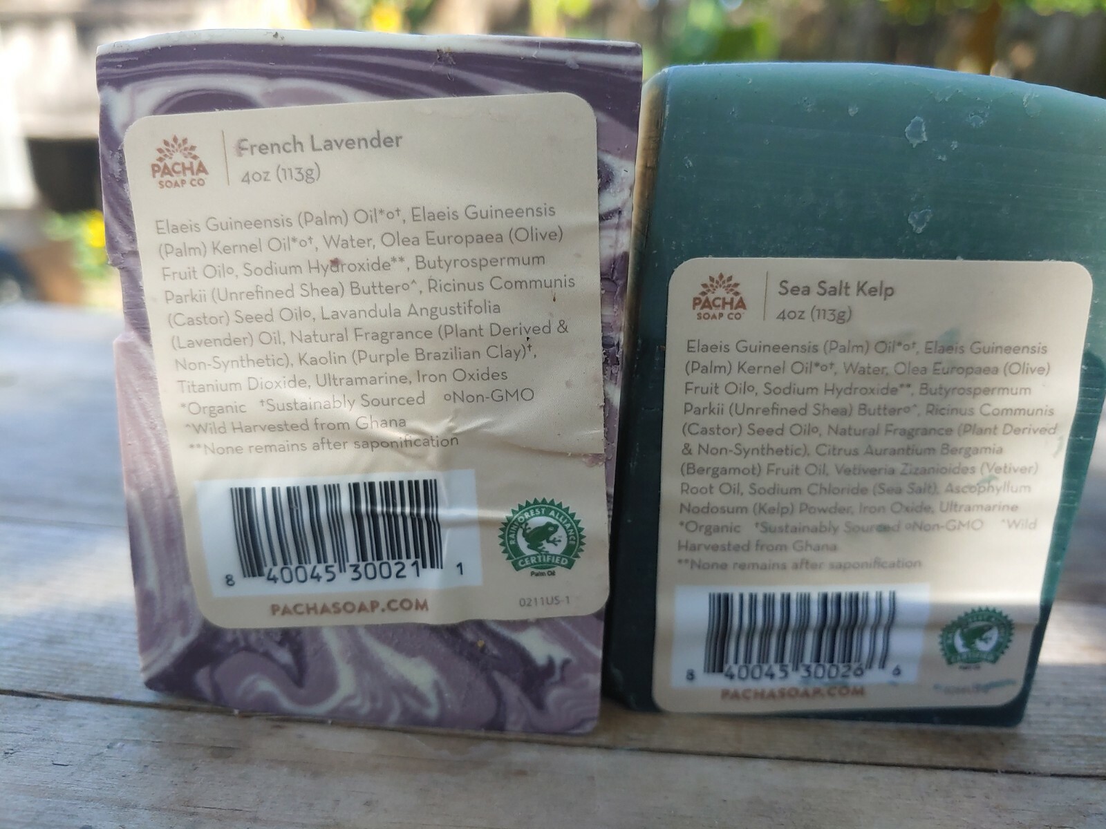 Lot Of 5- Pacha Soap, Almond Goat Milk, Salt & Kemp , French Lavender, lemongras