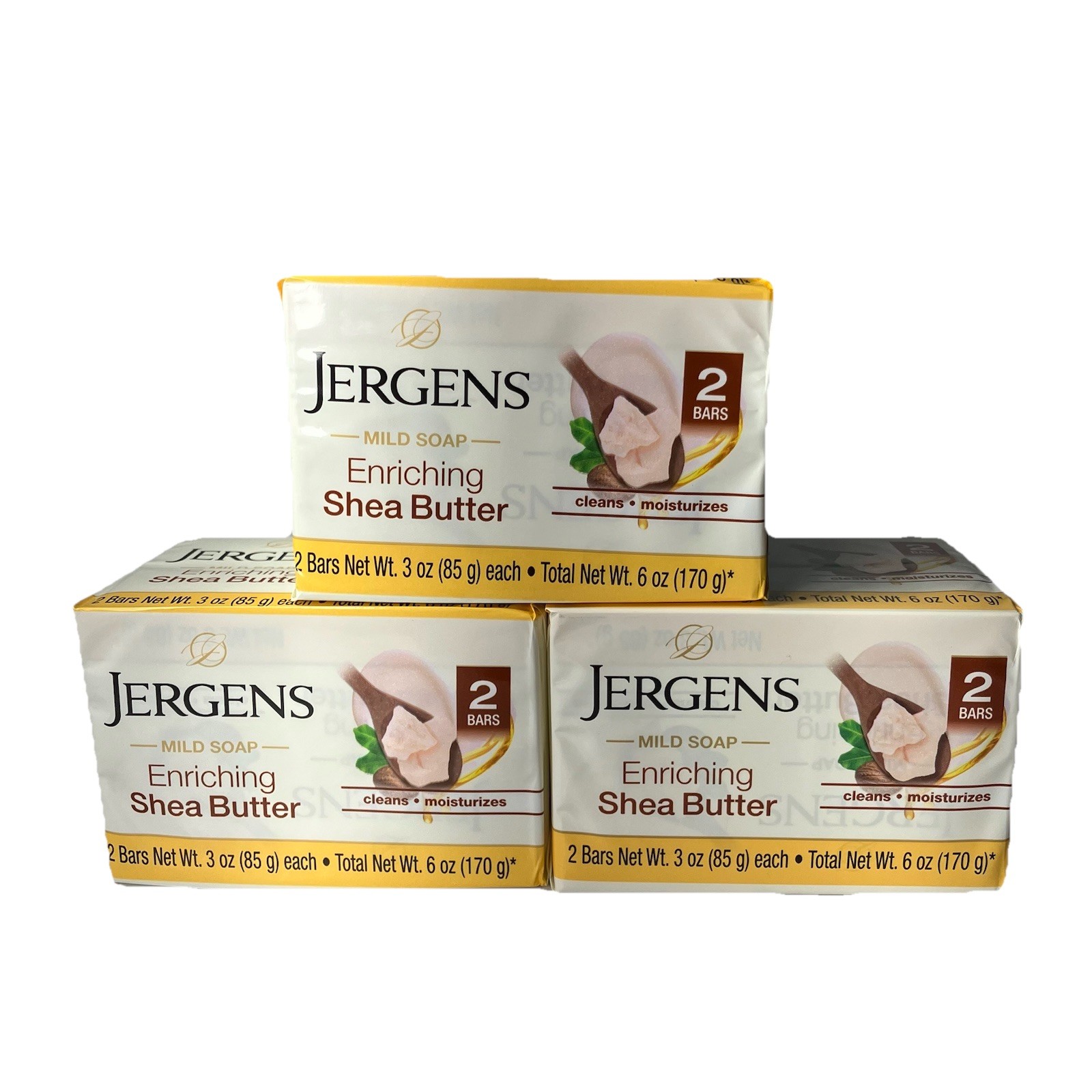 Jergens Mild Soap Enriching Shea Butter Bar Soap (3 oz) Bath & Body Bar 6 Pack