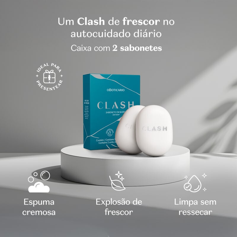 Boticario – Clash – Kit de Sabonetes em Barra 2 x 80Gr – (Bar Soaps 2 x 2.82Oz)