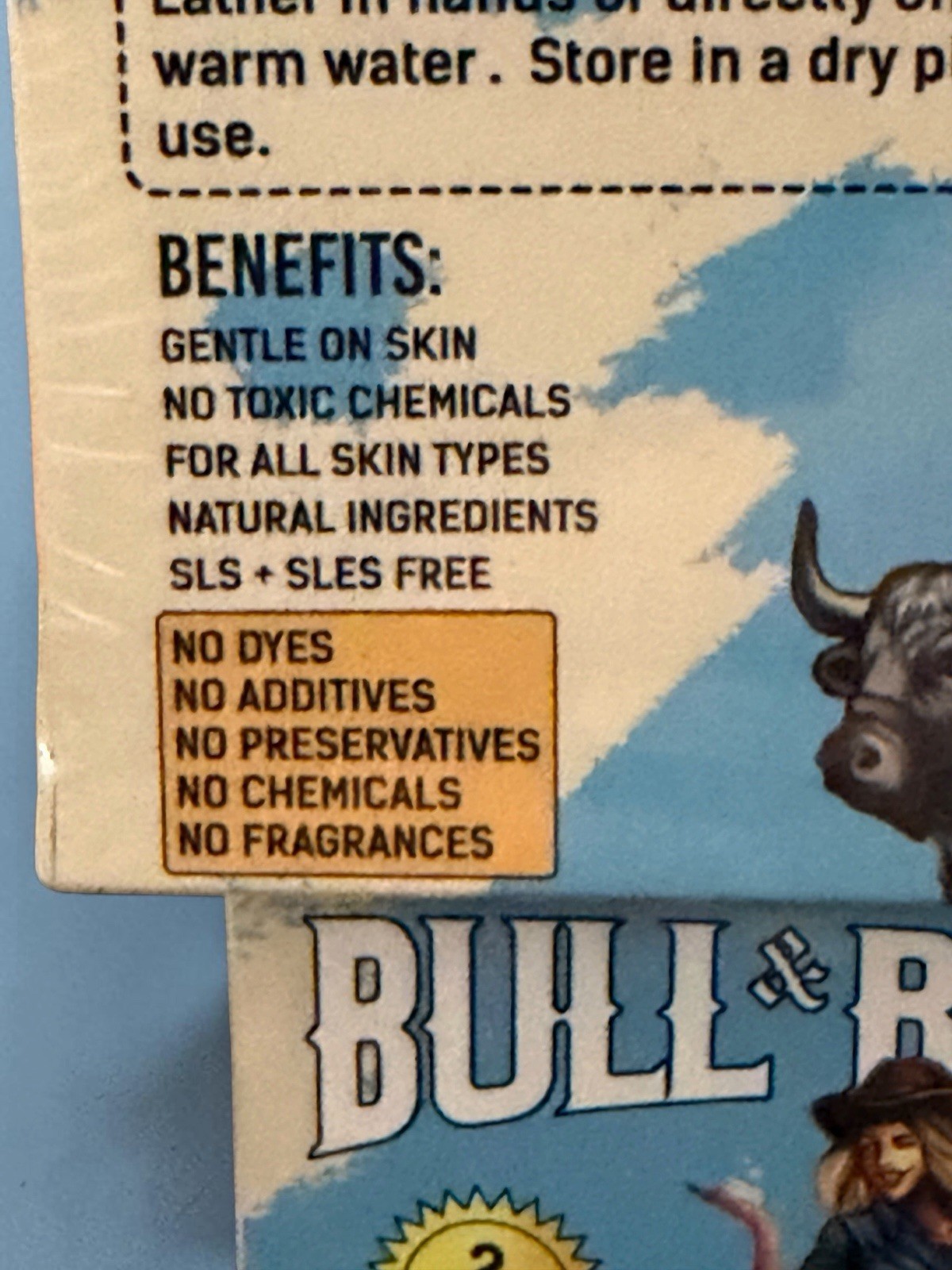 NIB~ Bull & Beauty Unscented Beef TALLON Soap 2 pack x2 Organic Skin + Face