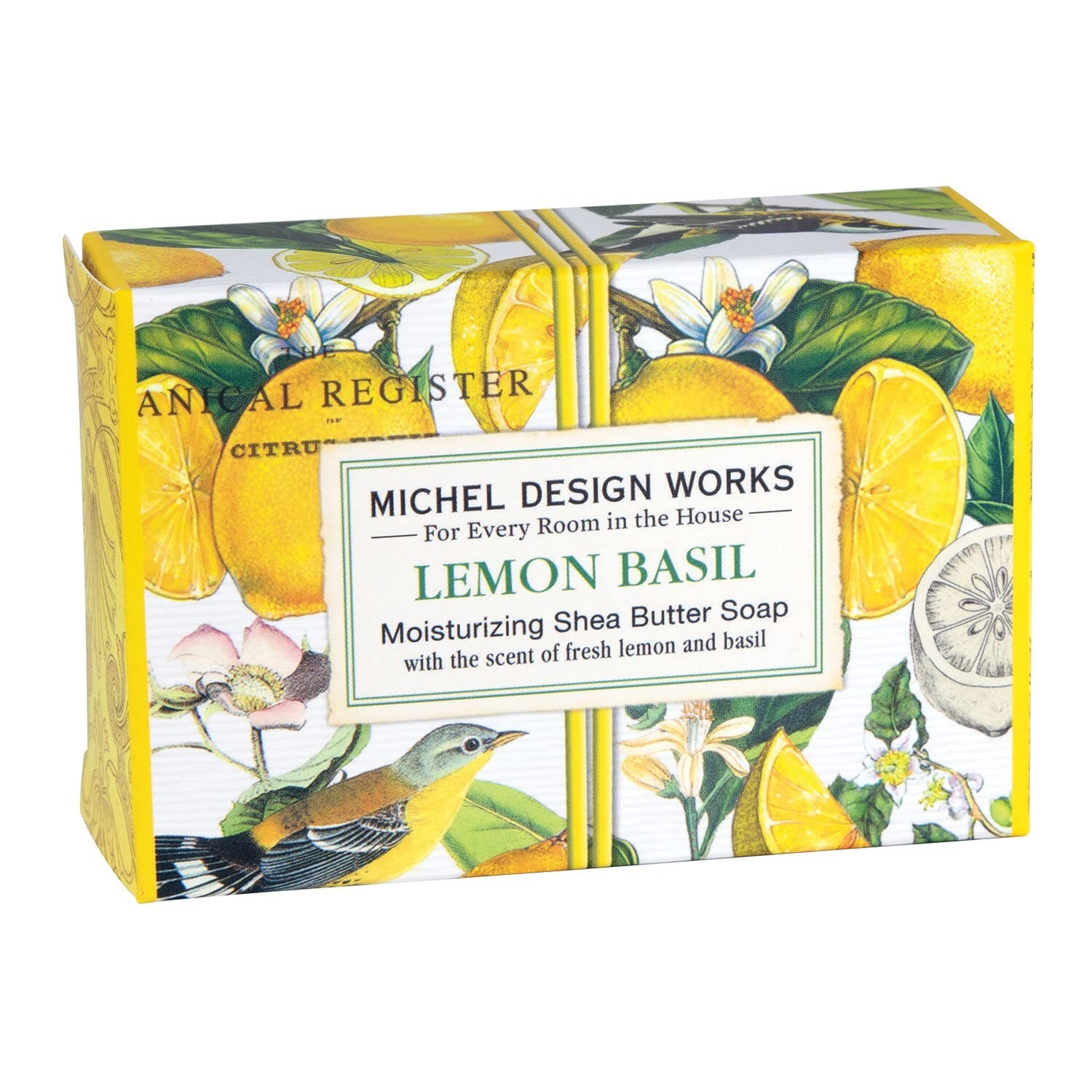 Michel Design Works 4.5oz Boxed Single Shea Butter Soap, Lemon Basil