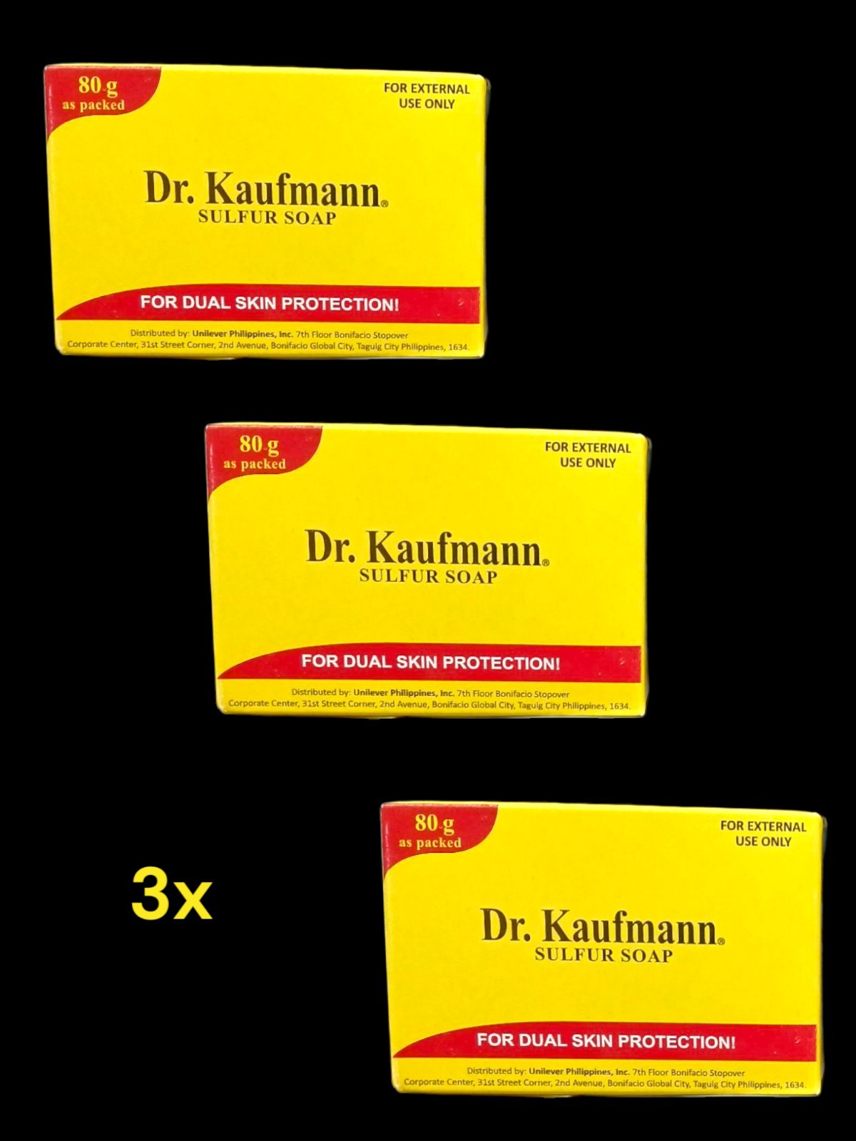 Dr. Kaufmann Sulfur Soap (3 Bars x 80g) Dual Skin Protection