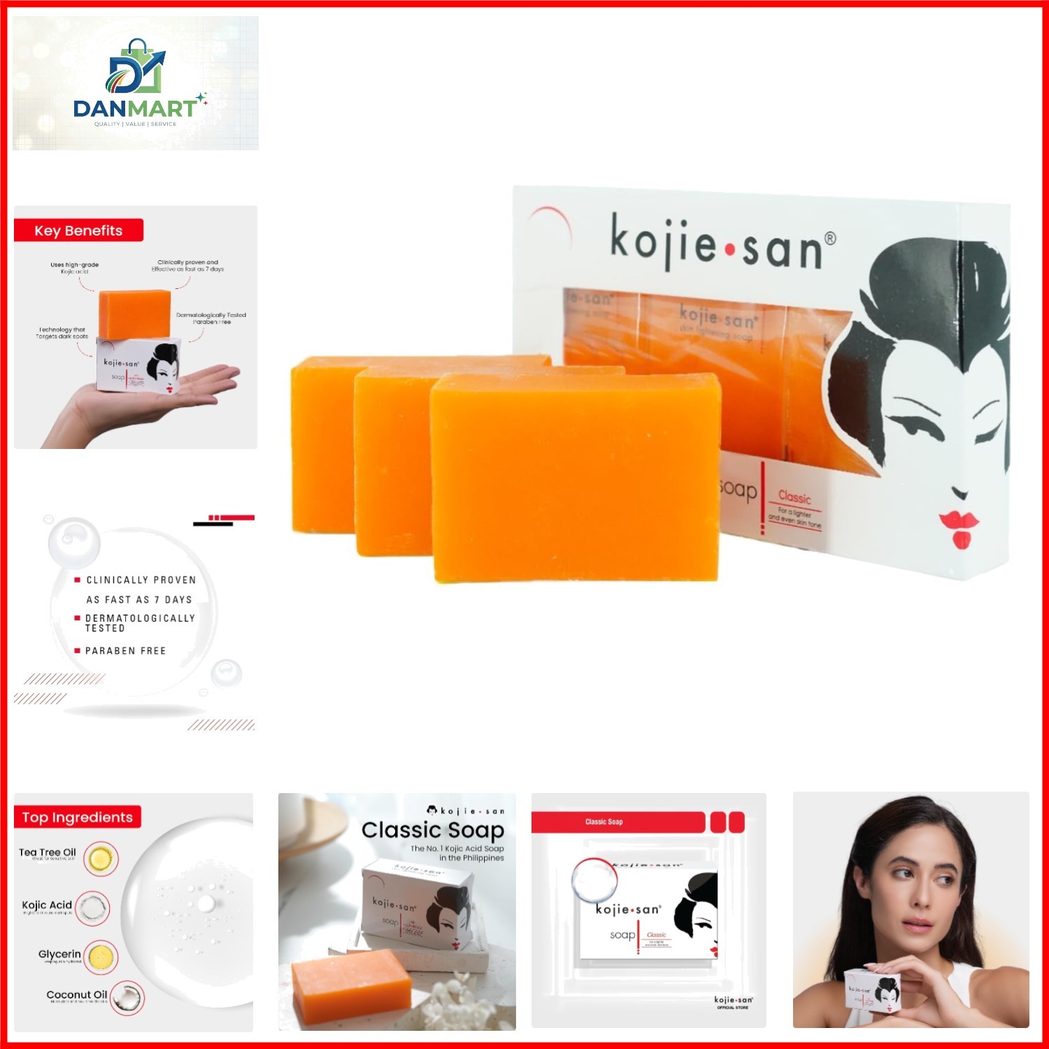 Skin and Body Soap – Kojic Acid, Soap Bar with Coconut & Tea Tree Oil – 3 x …