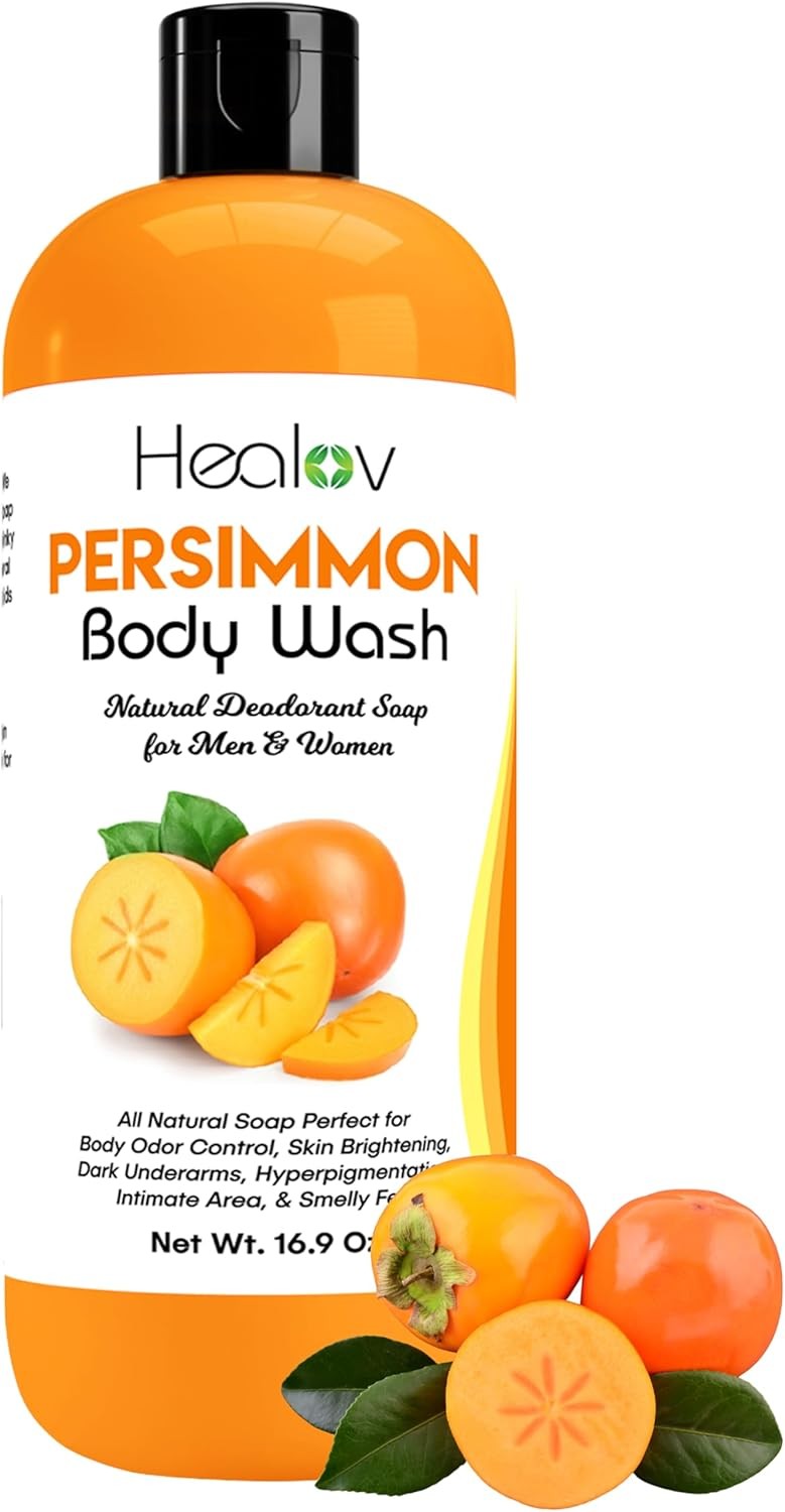 Persimmon Body Wash for Body Odor Control – Purifying Deodorizing Soap for