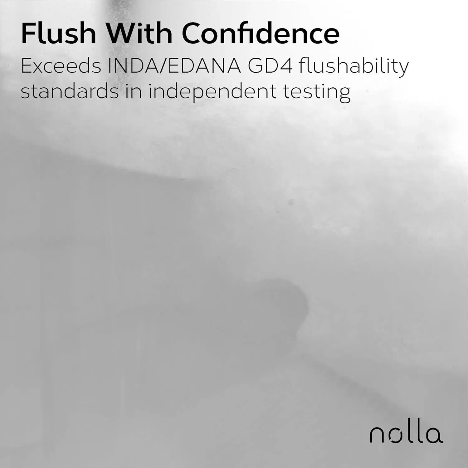 Nolla Flushable Wipes, 100% Plant-Based, Plastic-Free 60 Count (Pack of 6)