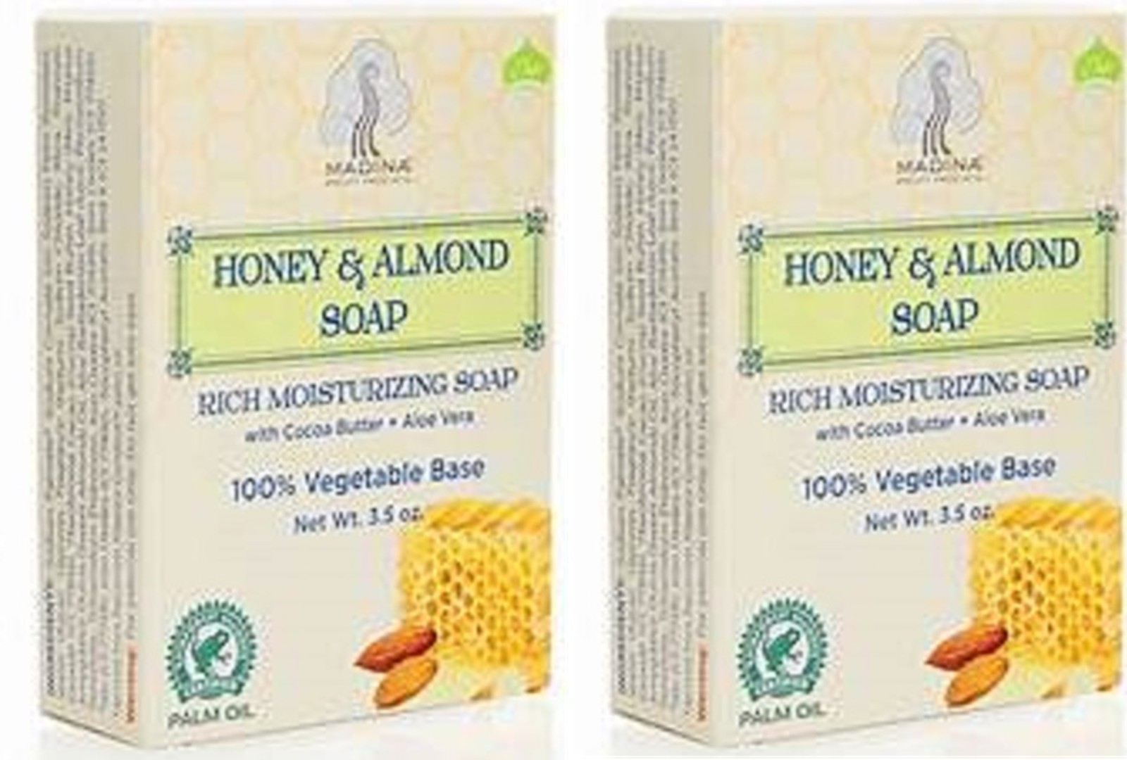 2 Pack Madina (Honey &Almond) Bar Soap