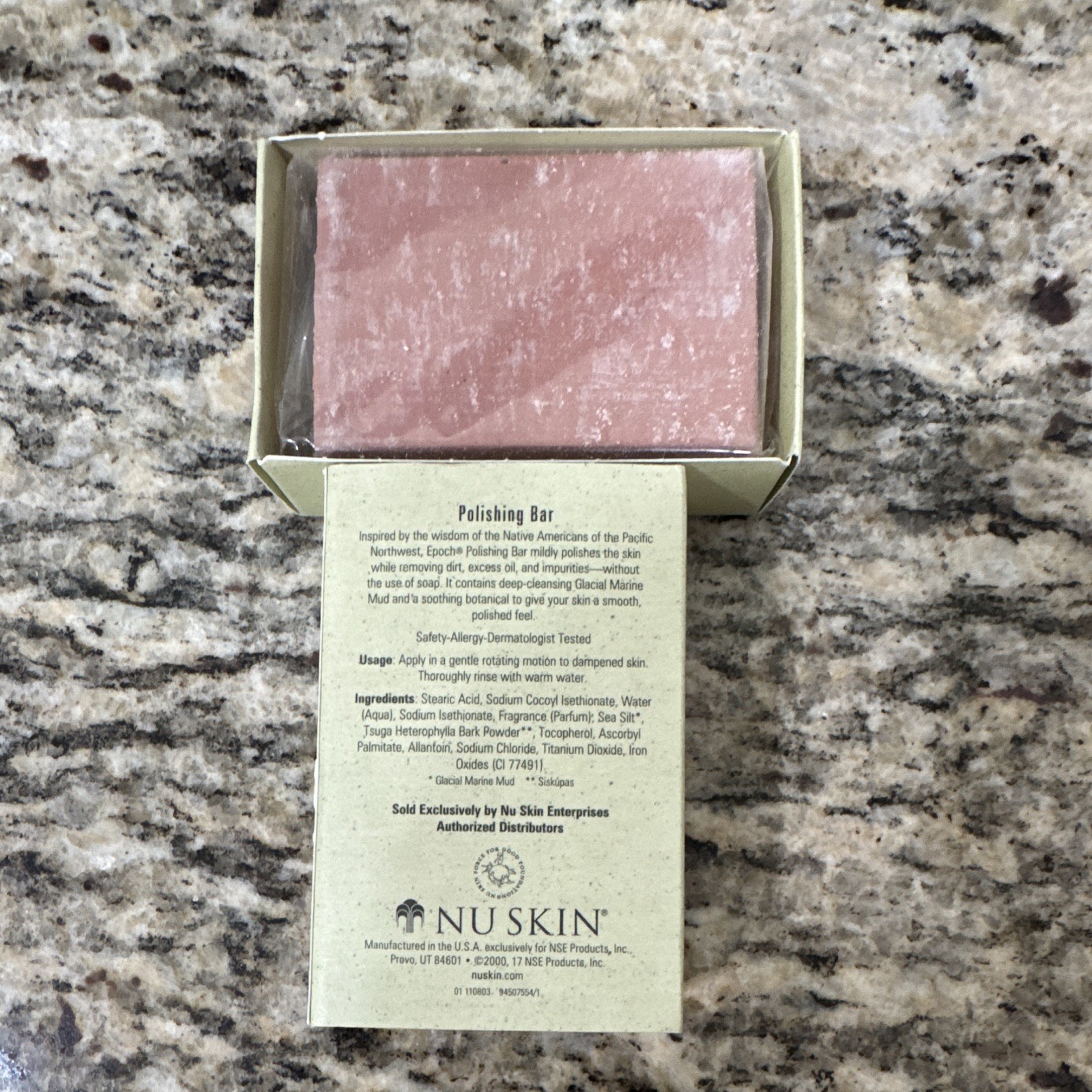 Nu Skin Epoch Polishing Bar Soap Sea Silt Scent Dermatologist Tested 3.4 oz