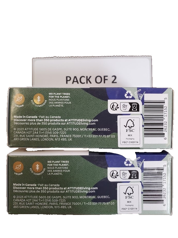 2 Pack Leaves Bar Body Soap – Herbal Musk – 4 Oz each By Attitude (Plastic Free)