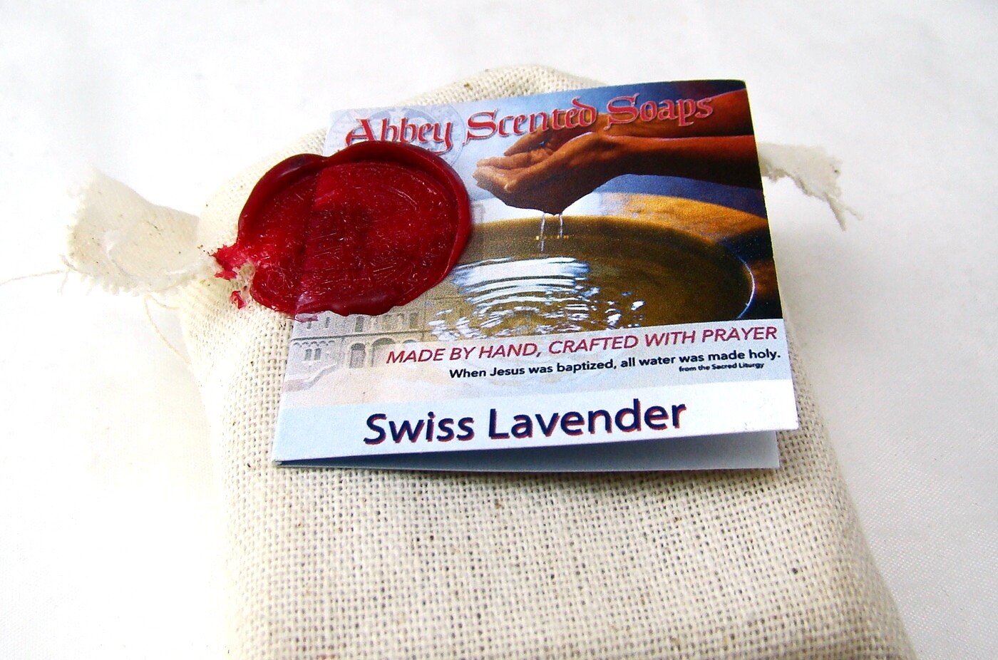 Abbey Scented Soap Hand Made SWISS LAVENDER Soap Bar 4.5 oz. NEW in Cloth Bag