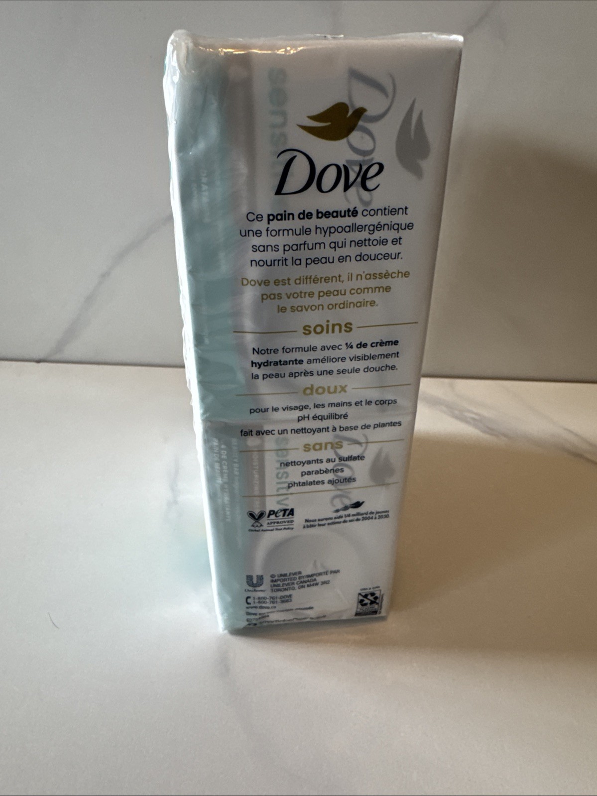 Dove Beauty Bar Sensitive Skin With Moisturizing Cream 3.75 Oz. Each. Pack of 8