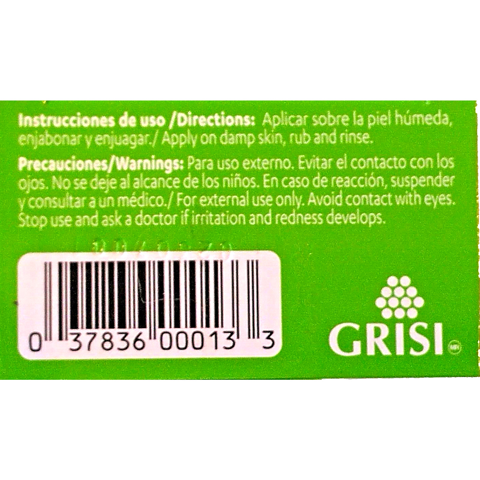 Jabon Grisi Aloe Vera Natural Soap Regenerative 3.5 Oz Scented Bar Body Bath