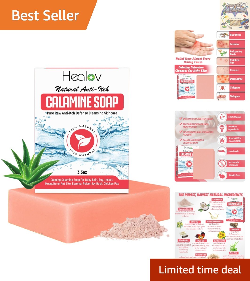 Calamine Soap Bar – Natural Itch Relief for Eczema & Insect Bites, 4oz