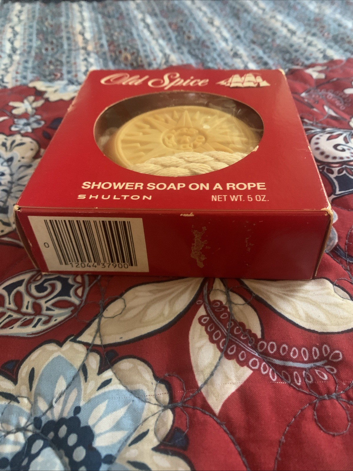 Vintage Old Spice Shower Soap on a Rope 5 oz Shulton USA Boxed Compass Logo