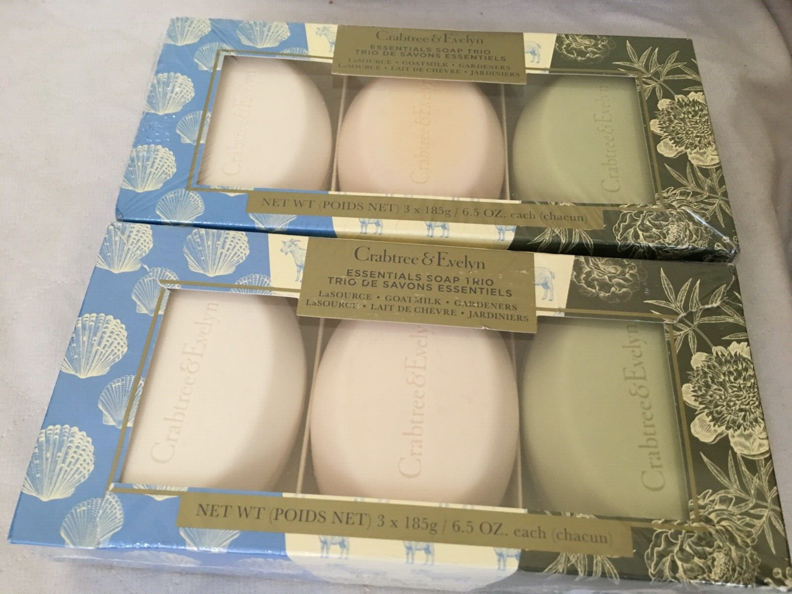 Crabtree & Evelyn Essentials Soap Trio-LaSource Goatmilk Gardener Box 6.5Oz Each