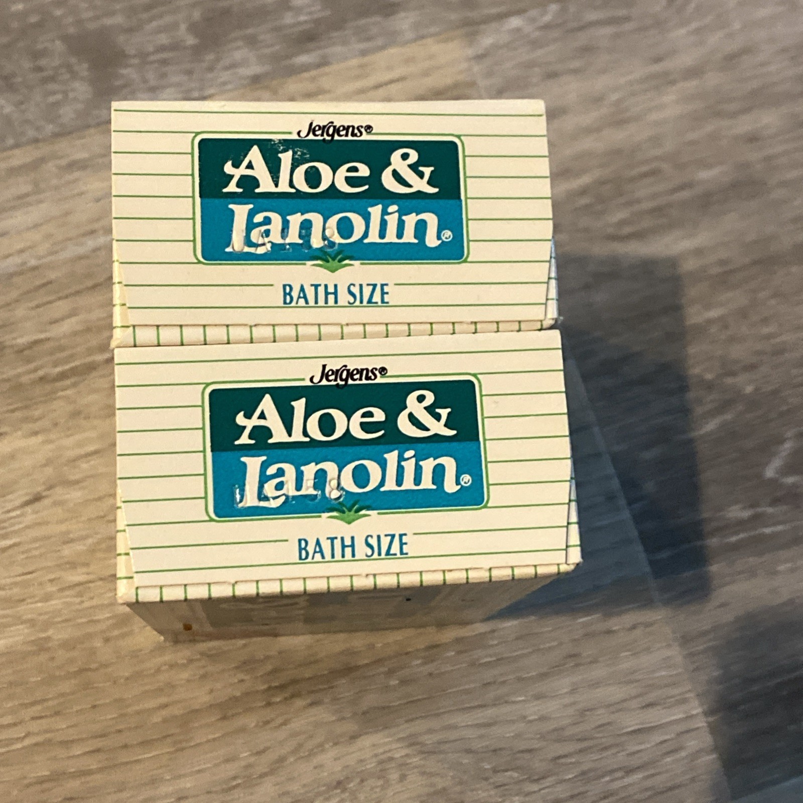 RARE 2 Pack Vintage Jergens Aloe & Lanolin Skin Conditioning Soap Bar NOS 3.5 oz