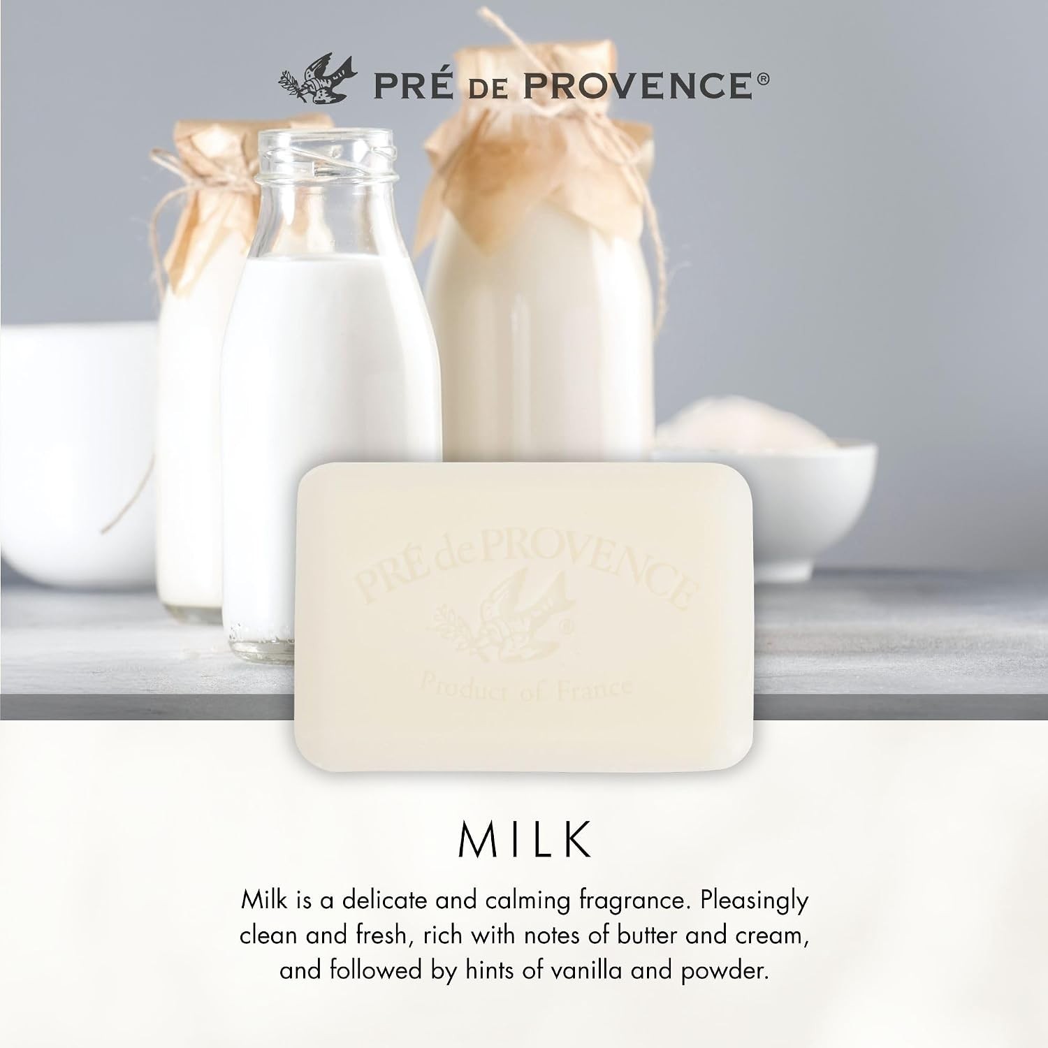 150g French Artisanal Soap Bar with Moisturizing Shea Butter and Milk