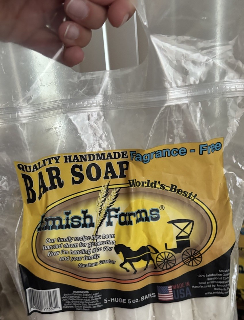 Amish Farm Worlds Best Quality Bar Soap Fragrance Free No Dyes 100 bars total