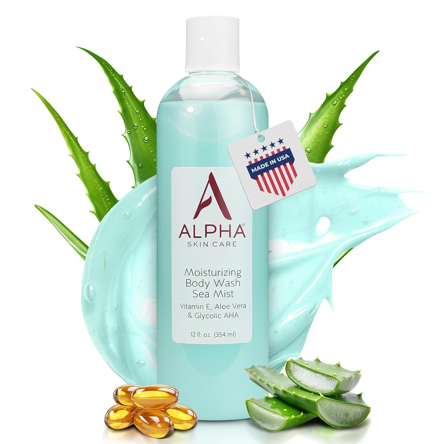 Skin Care Moisturizing Body Wash, Gentle Soap-Free Anti-Aging Formula, Glycolic