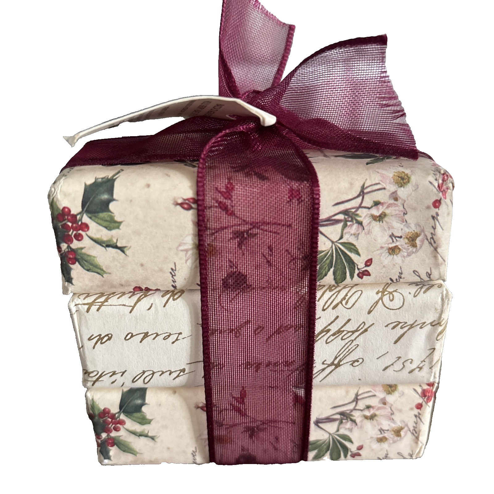 Alchimia Italy Bath Bars Handmade Luxury Soap Holly Berry Gift Set 3x100g