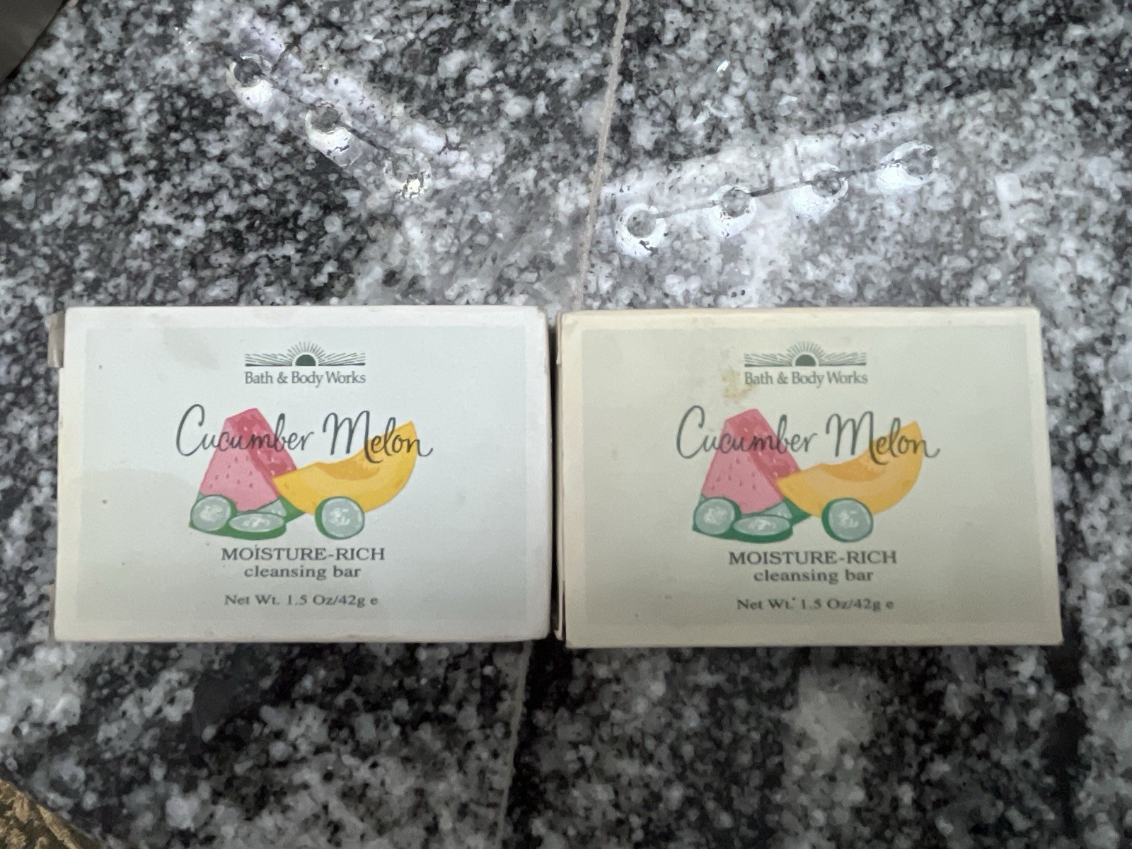BATH & BODY WORKS LOT OF 2 CUCUMBER MELON Moisture Rich CLEANSING BARS NEW