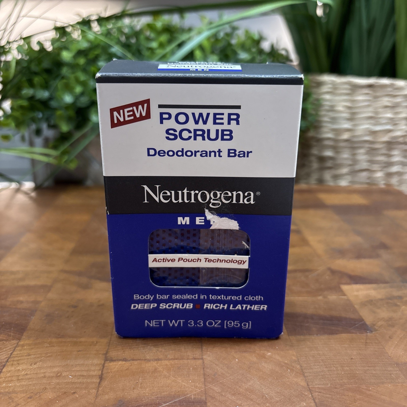 Vtg Neutrogena Men Power Scrub Deodorant Bar Soap Body Bar Textured Cloth RARE