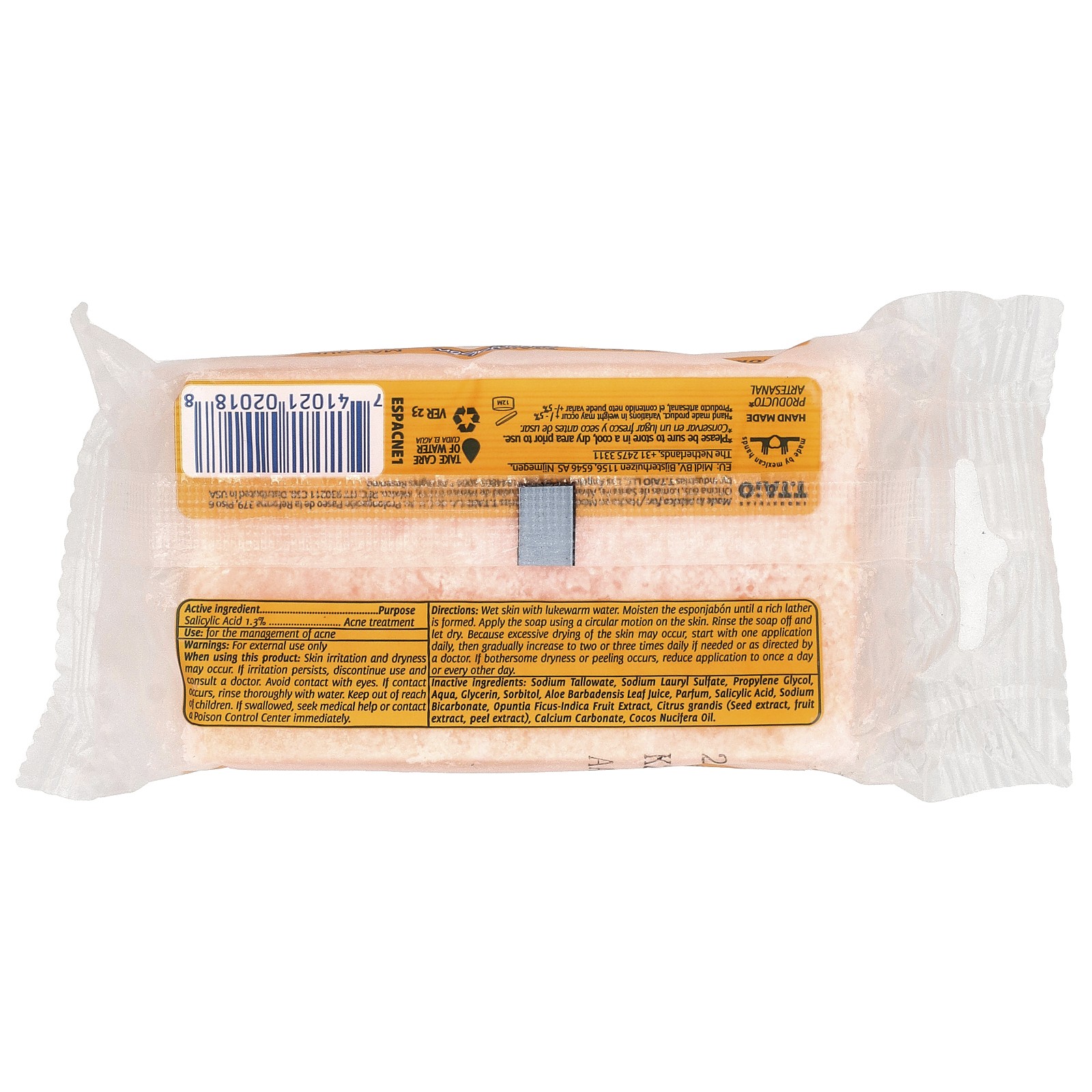 Soap Bar With Sponge Inside, Salicylic Acid Acne Formula, Original , 4.2 oz (120