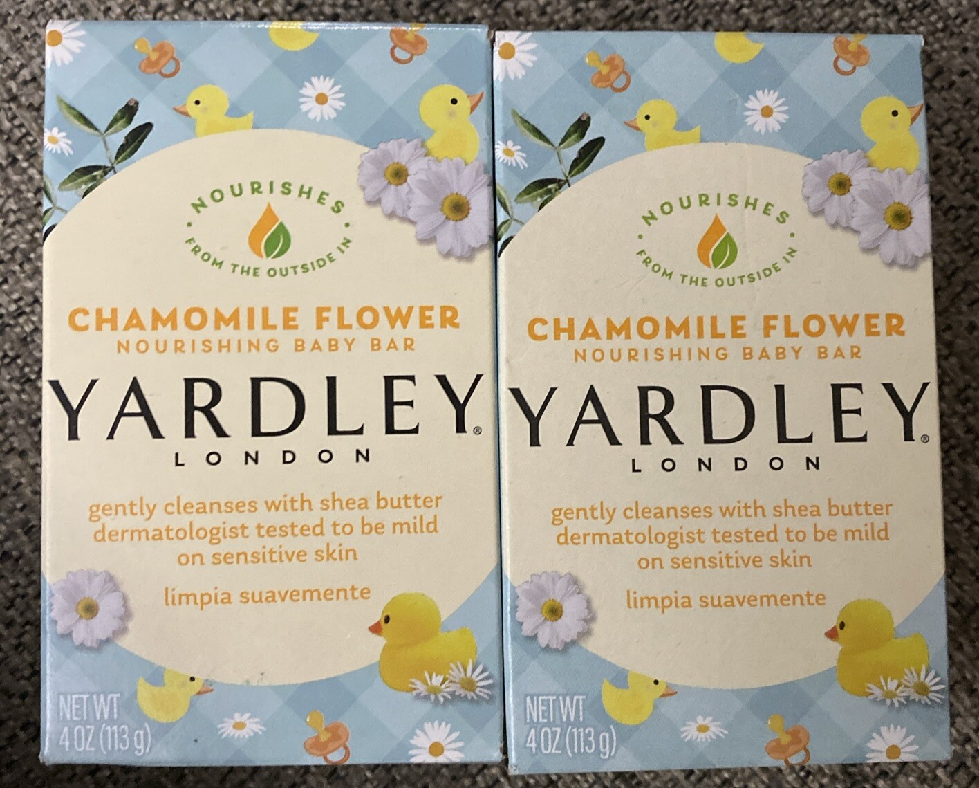 Yardley London Chamomile Flower Soap Nourishing Baby Bar Soap 4 oz each Lot Of 2