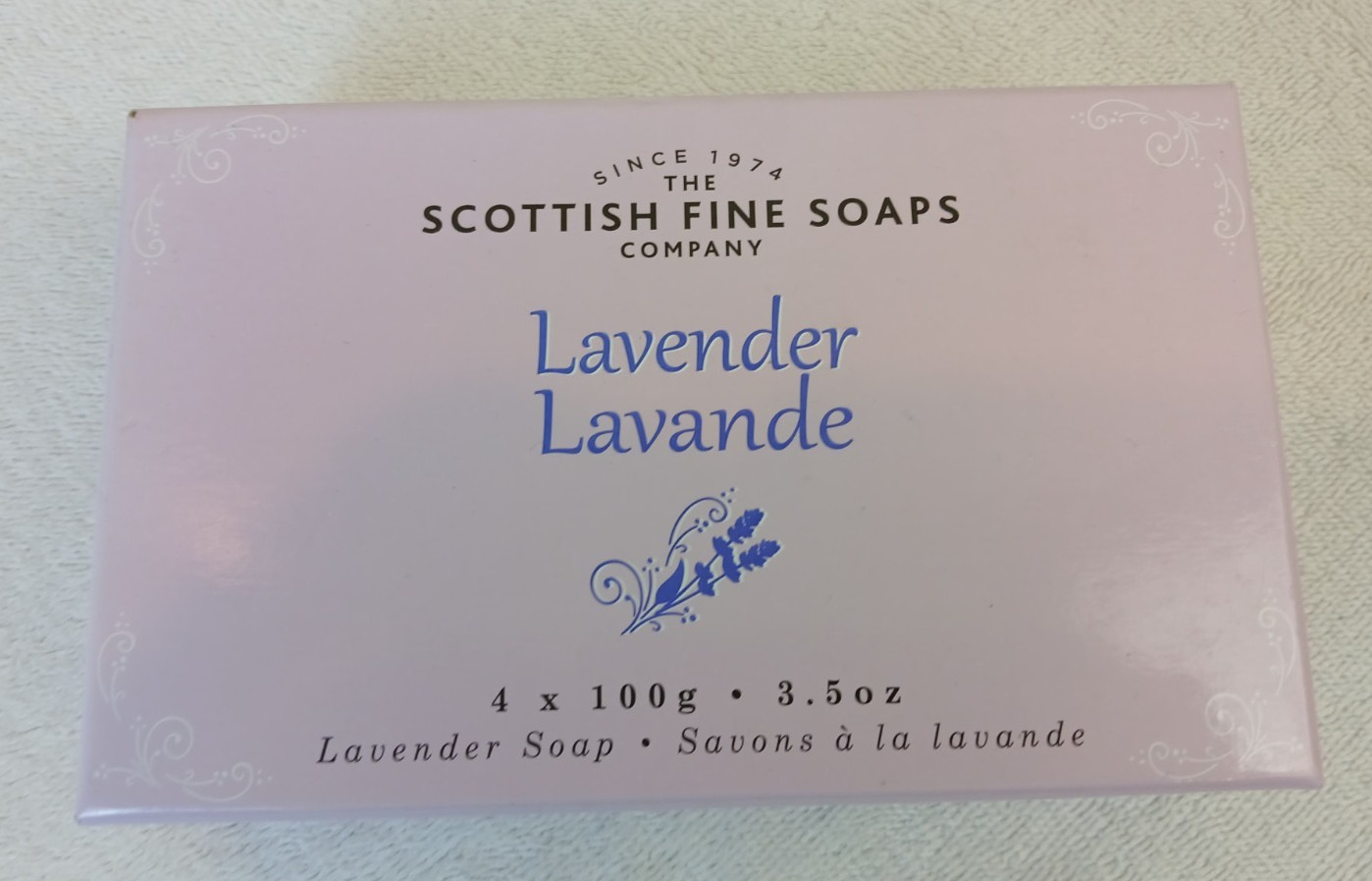 The Lavender fine Scottish soaps company,Lavender Lavande,4 x 100g,Felt Wrapped