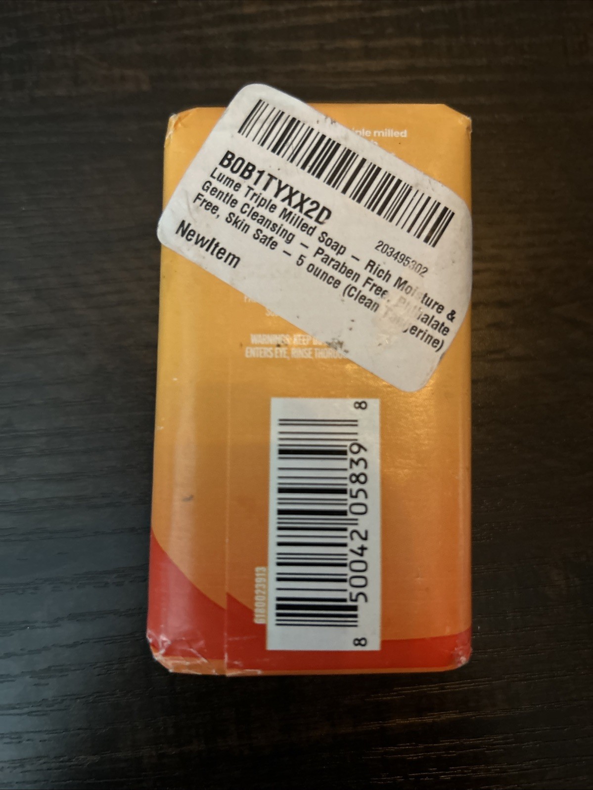 LUME Triple Milled Bar Soap CLEAN TANGERINE Moisturizing Gentle Whole Body 5 Oz